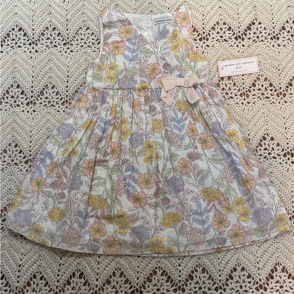 NWT Cupcakes & Cashmere 4T Pink And Floral Pleated Sleeveless Sundresses - Picture 6 of 8